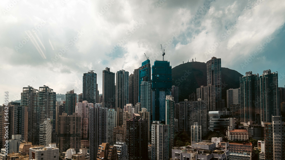 Hong Kong's skyline on an overcast day