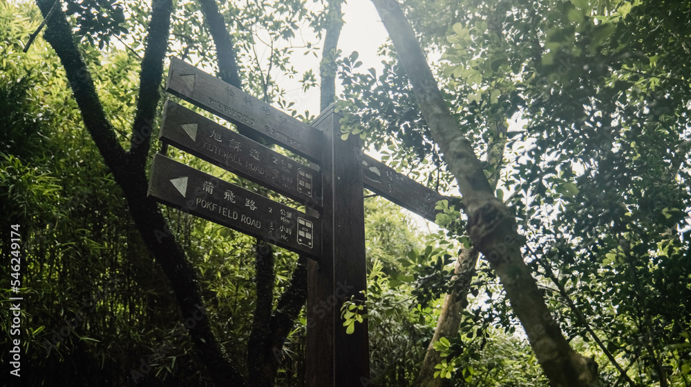 Hiking trail sign Hiking trail sign