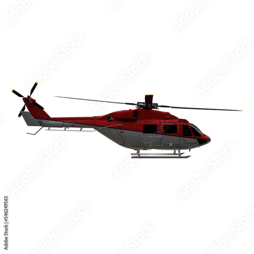 Red Helicopter isolated