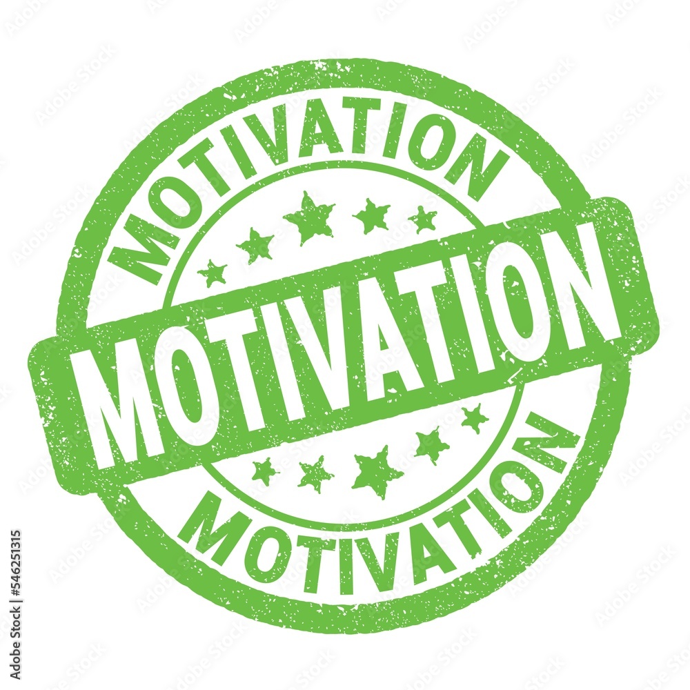 MOTIVATION text written on green round stamp sign. MOTIVATION text written on green round stamp sign.