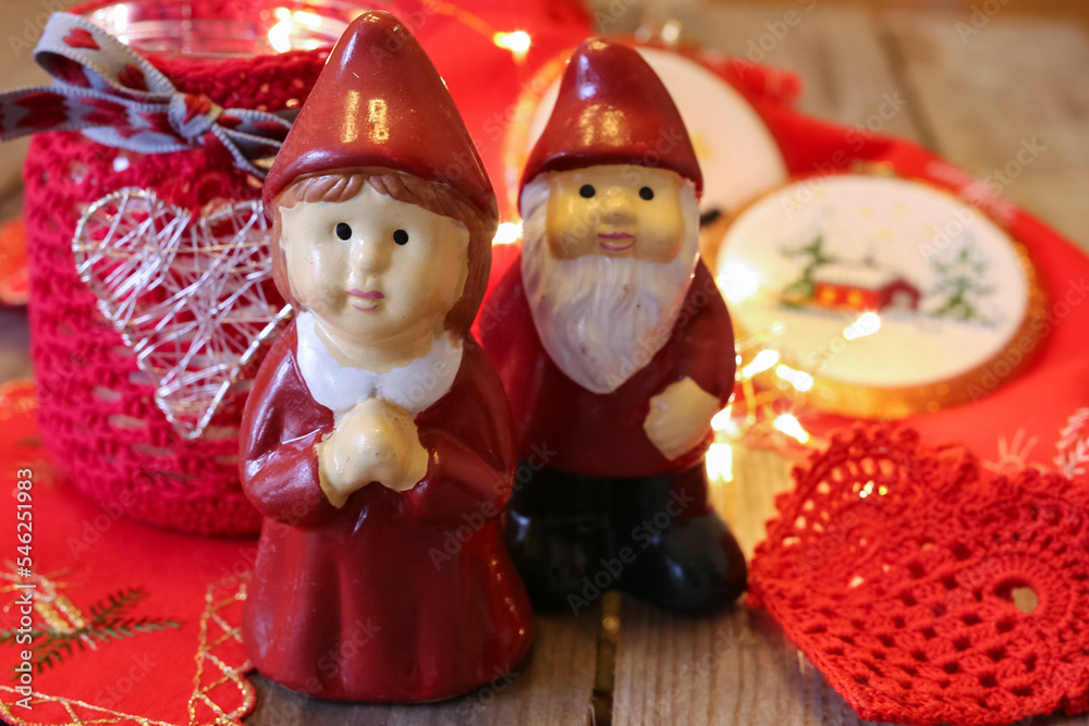 Christmas  retro porcelain gnomes