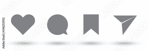 Instagram Like, comment, share and save icons