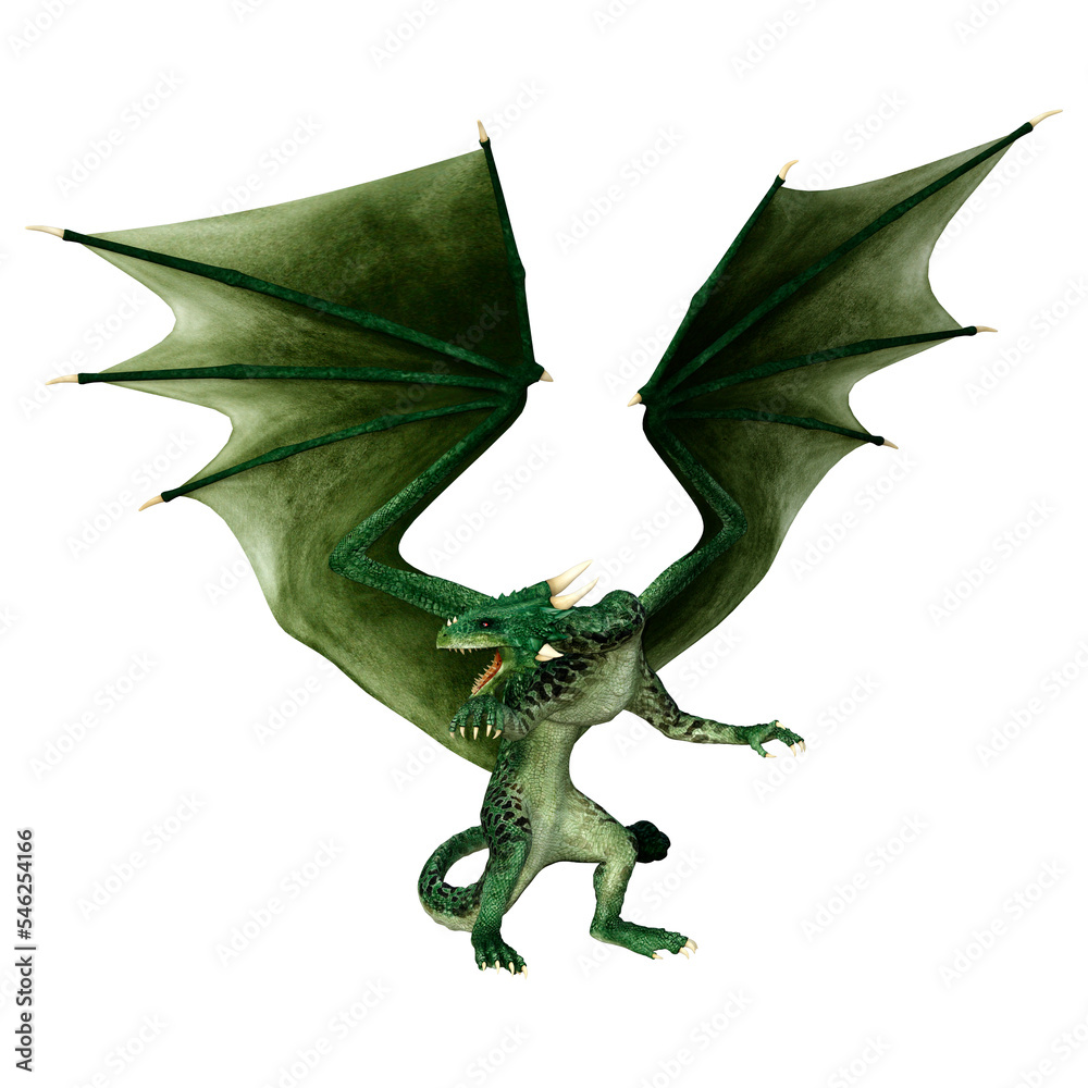 Obraz premium 3D Rendering Fairy Tale Dragon on White