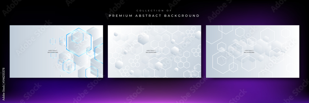 White hexagon concept design abstract technology background vector illustration