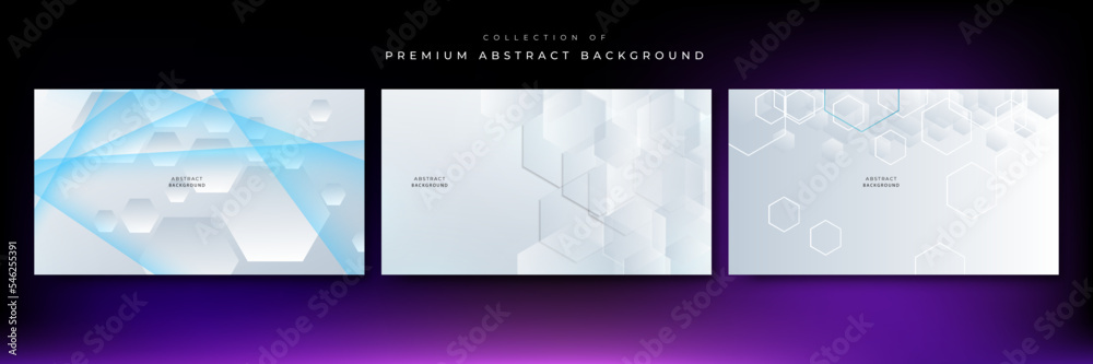 White hexagon concept design abstract technology background vector illustration