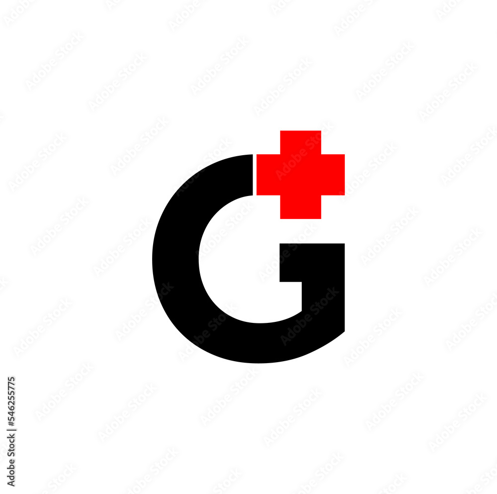 Fototapeta premium G plus company name initial letter icon.