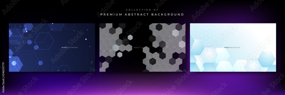 Fototapeta premium Hexagonal abstract metal technology background with light
