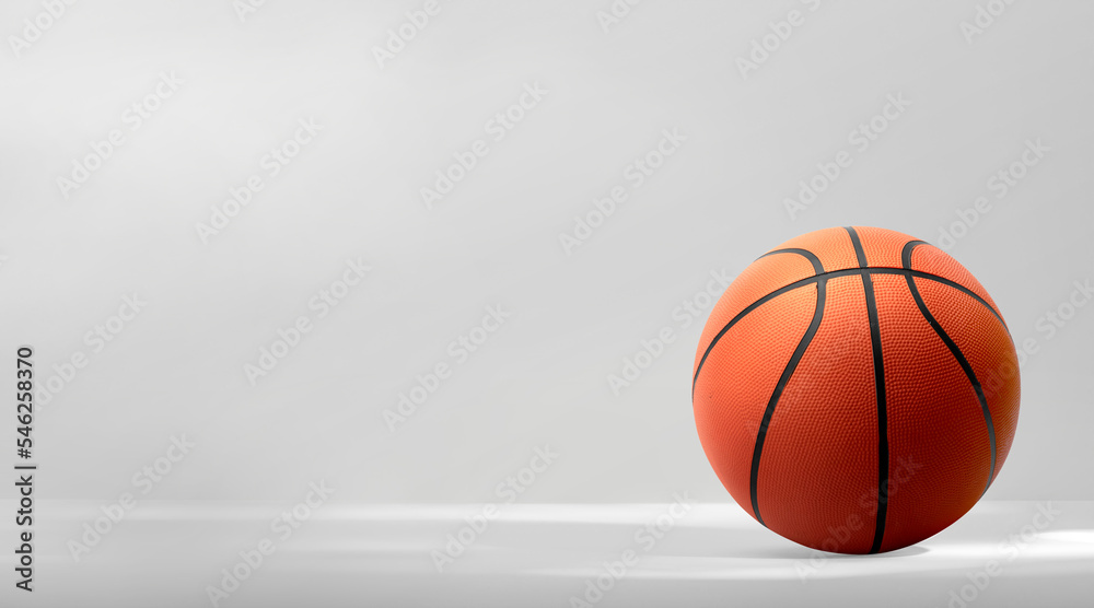 Basketball ball is on white background