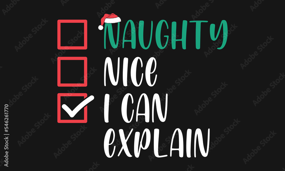 Naughty Nice Christmas Typography Design Naughty Nice Christmas Typography Design