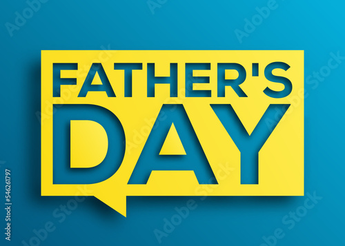 Father's Day yellow banner on blue textured background advertisement poster concept