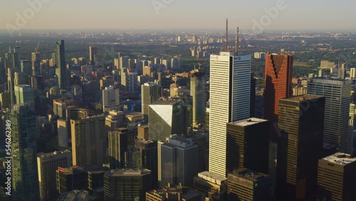 Pan-right view of the central business district of Toronto, Canada photo
