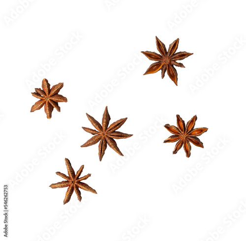 star anise isolated on white background photo