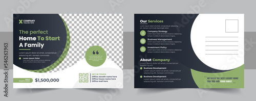 Home for sale postcard, real estate Postcard template design