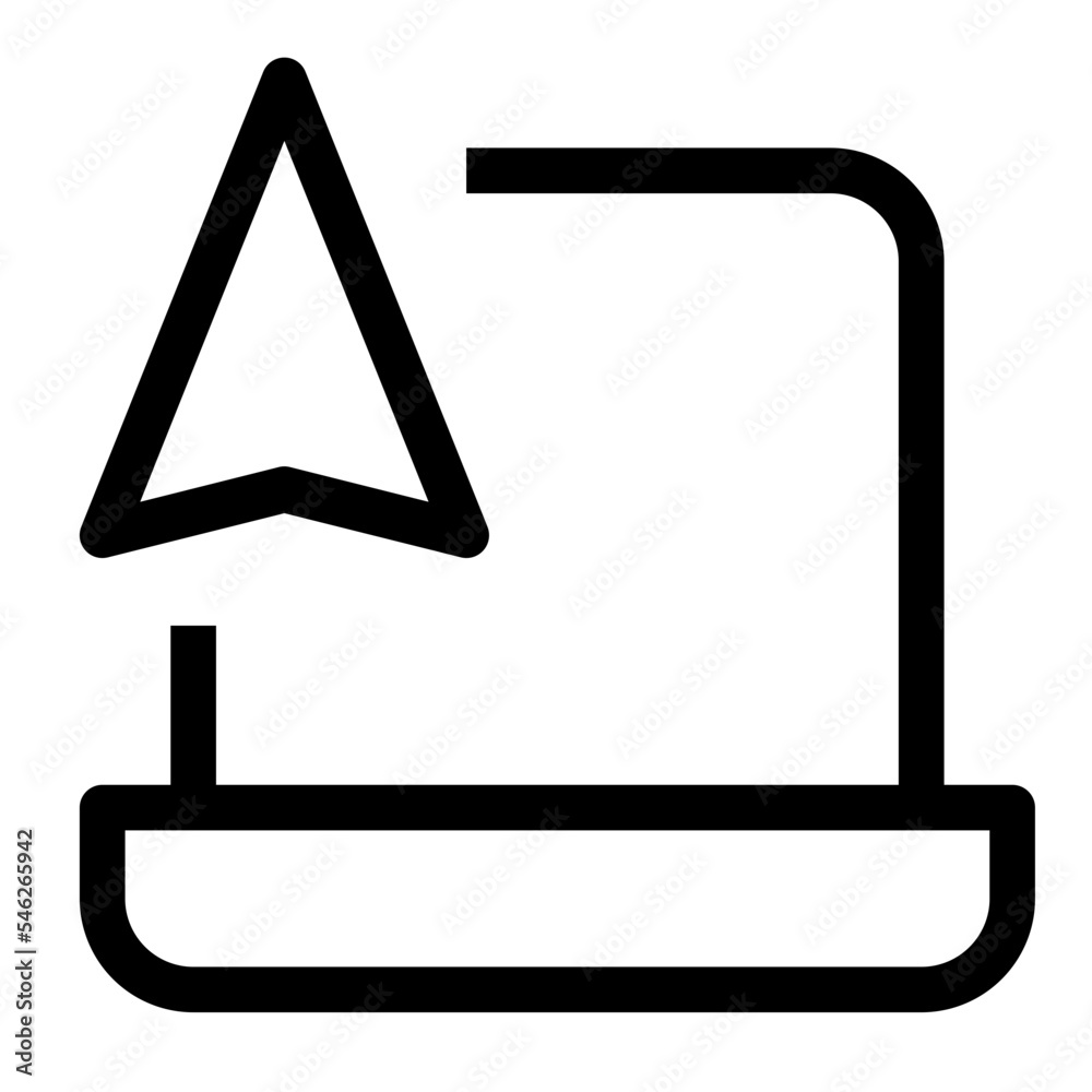 Icon Laptop Share With Style Outline Icon Laptop Share With Style Outline