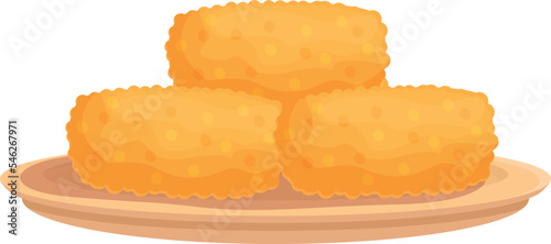 Homemade croquette icon cartoon vector. Cuisine dish. Snack food