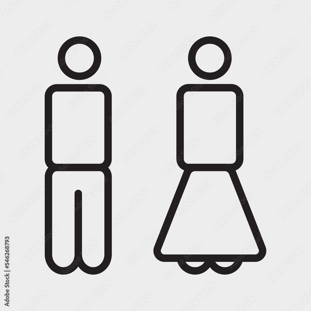 man and woman bathroom direction signs,He she WC door symbols Stock ...