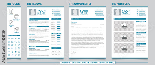 Clean Resume/CV Template with Cover Letter and Portfolio
