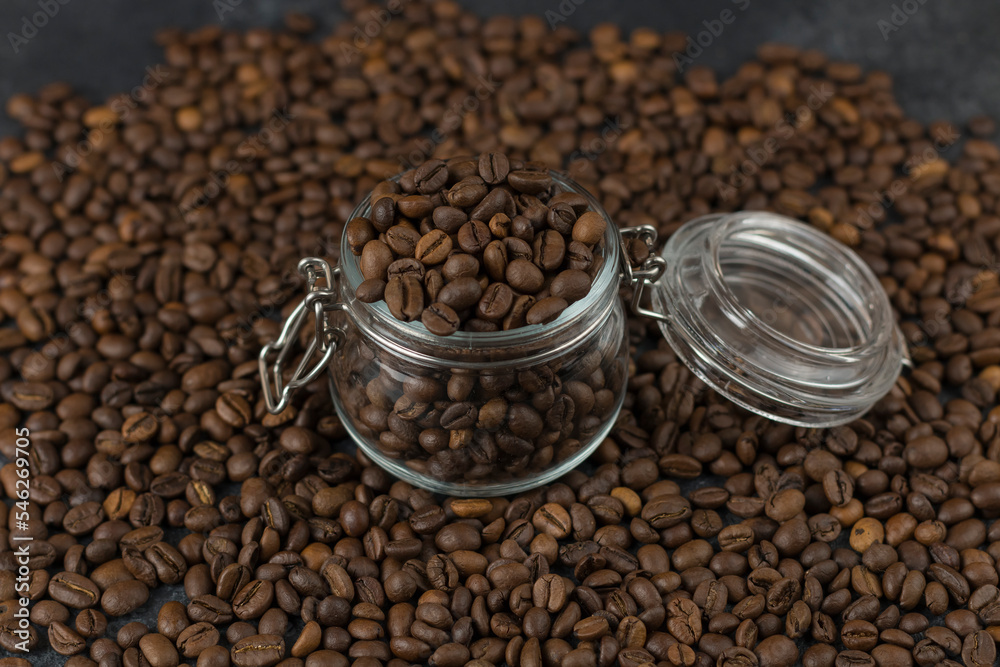 Fototapeta premium coffee beans in a jar