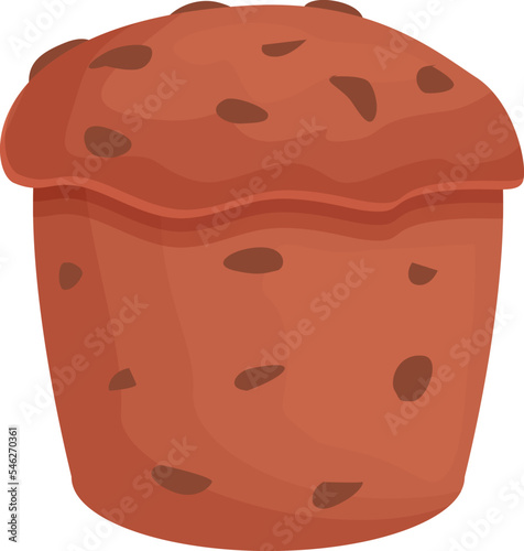 Panettone icon cartoon vector. Italian cake. Slice food
