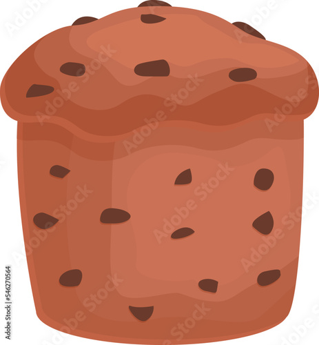 Italian panettone icon cartoon vector. Bread cake. Chocolate bakery