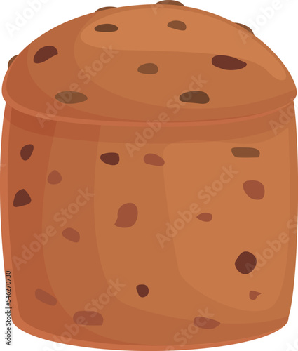 Sweet panettone icon cartoon vector. Italian bread. Cream easter