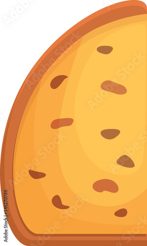 Piece of panettone icon cartoon vector. Italian cake. Sweet cake