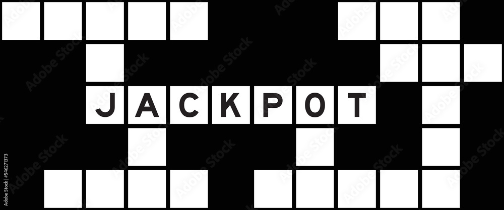 Alphabet letter in word jackpot on crossword puzzle background Stock Alphabet letter in word jackpot on crossword puzzle background Stock