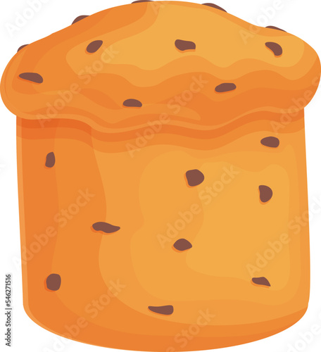 Baked panettone icon cartoon vector. Italian cake. Bakery cream