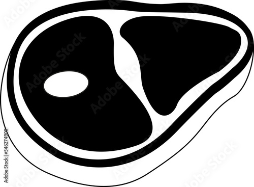 Steak. Steak silhouette poster. Logo for butcher shop, market, restaurant or design - banner, sticker, menu.