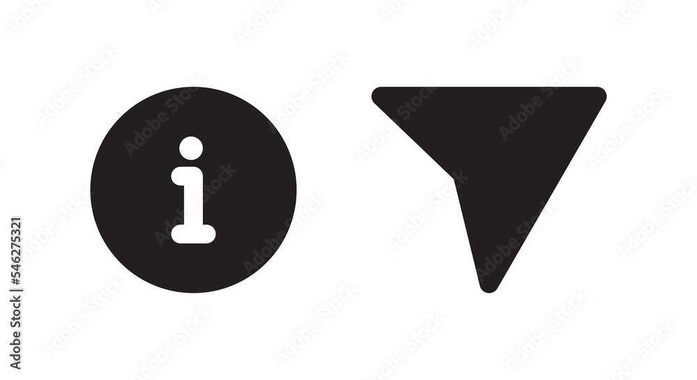 Info and share icon vector in clipart concept. Social media elements Info and share icon vector in clipart concept. Social media elements