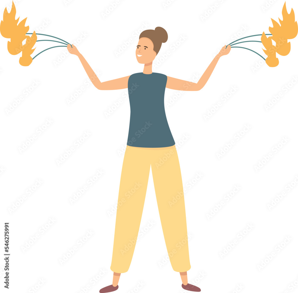 Wired fire icon cartoon vector. Fire show. Happy fun Wired fire icon cartoon vector. Fire show. Happy fun