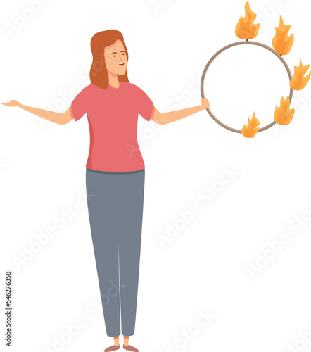 Creative fire show icon cartoon vector. Fire show. Fakir flame
