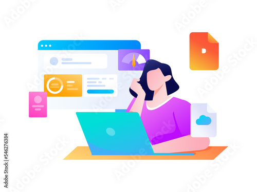 Business work character flat vector concept operation illustration

