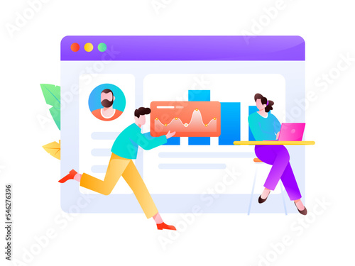 Business work character flat vector concept operation illustration
