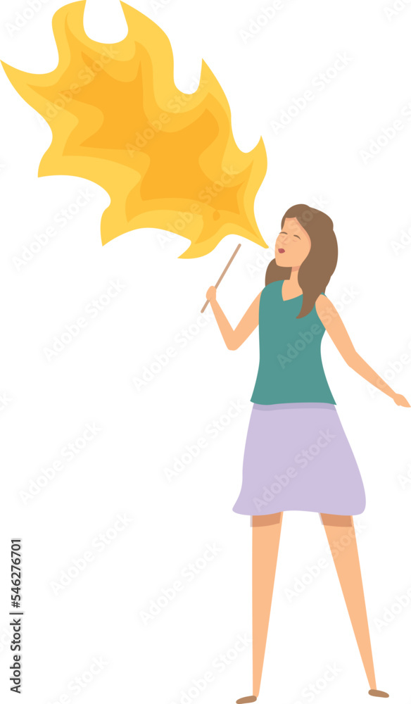 Mouth fakir show icon cartoon vector. Fire show. Carnival person Mouth fakir show icon cartoon vector. Fire show. Carnival person