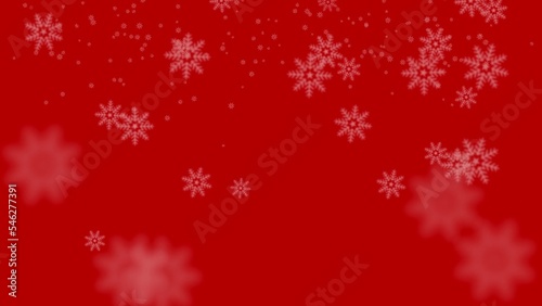 雪の結晶が舞う背景素材（赤）