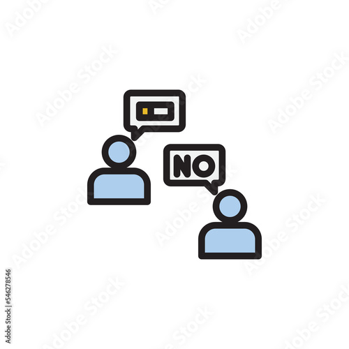 no smoking dialogue outline icon. Elements of smoking activities illustration icon. Signs and symbols can be used for web, logo, mobile app, UI, UX photo