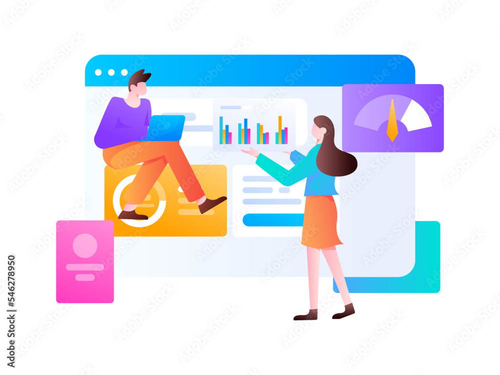 Fototapeta premium Business work character flat vector concept operation illustration 