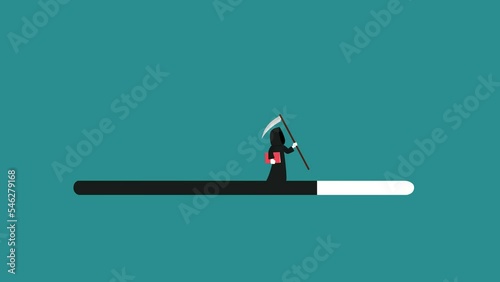 A loading bar with a grim reaper