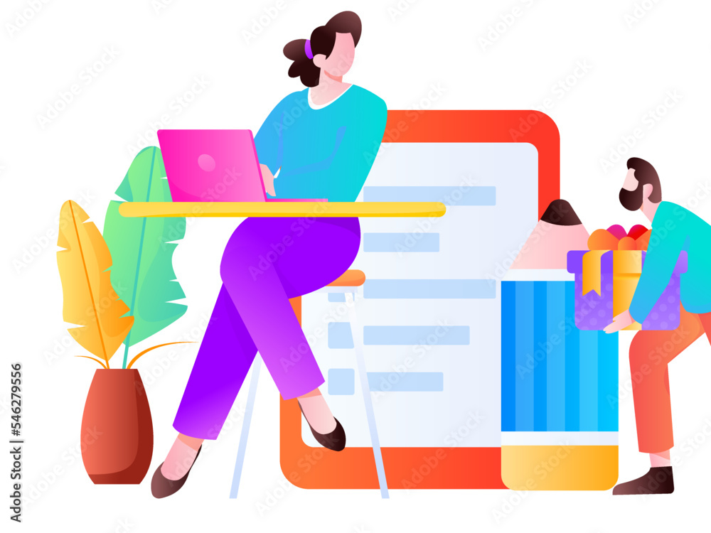 Business work character flat vector concept operation illustration

