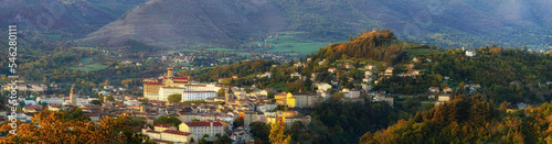 Great panorama of the city 07000 Privas France Gateway to the Ardeche in the morning sun