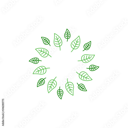 Natural Herbal Leaves Sign, Symbol, Logo isolated On White