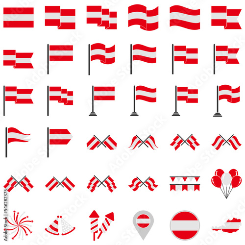 Austria independence day icon set, Austria independence day vector set sign symbol