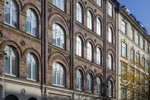 intricate brickwork of modern residential architecture in Copenhagen