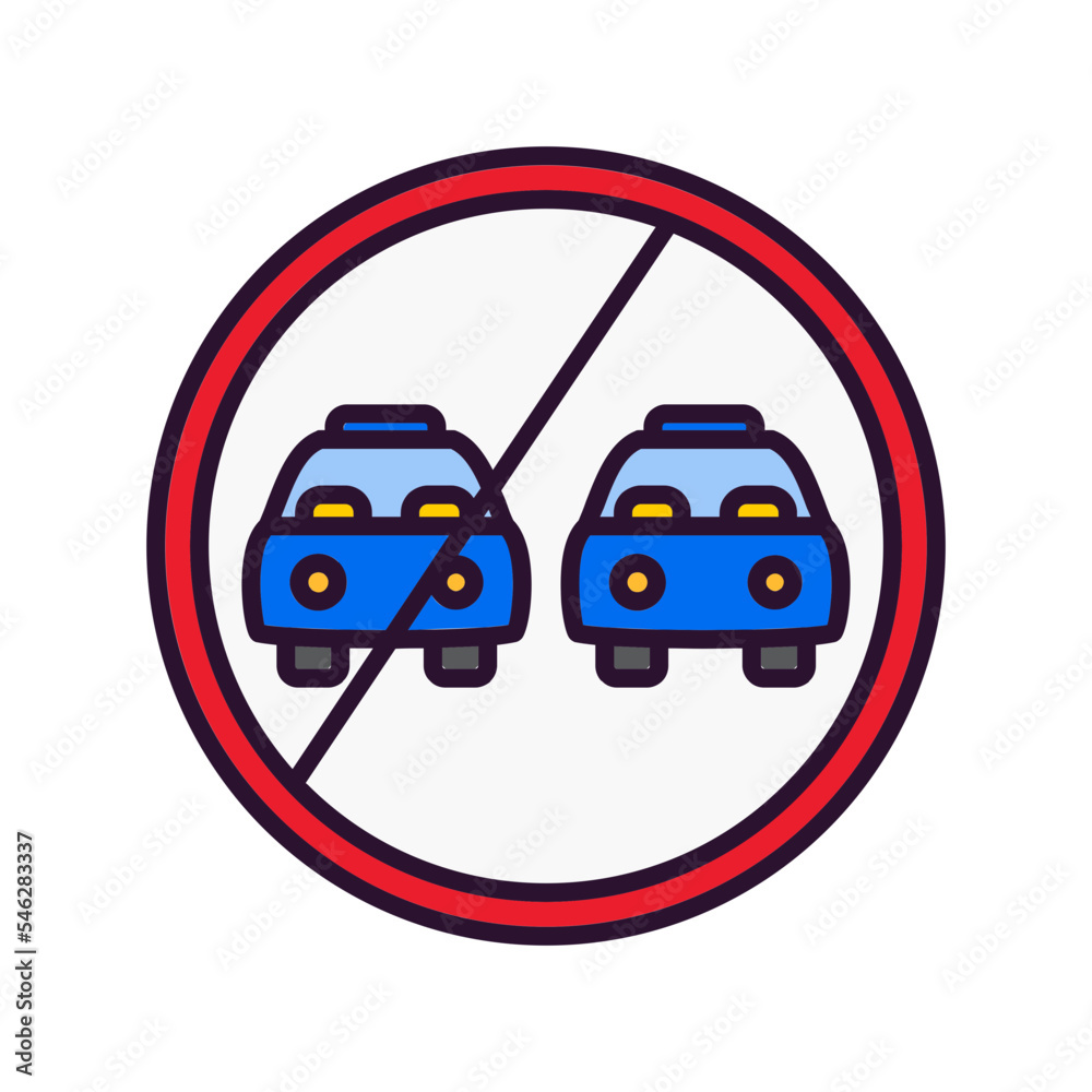 No Overtaking Icon No Overtaking Icon