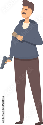 Investigator icon cartoon vector. Crime detective. Secret man