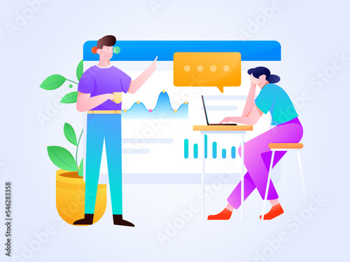 Business work character flat vector concept operation illustration  © Lyn Lee