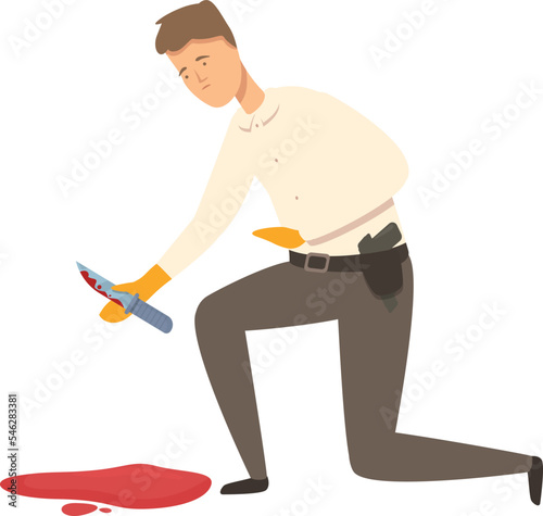 Crime investigation icon cartoon vector. Man detective. Solve agent