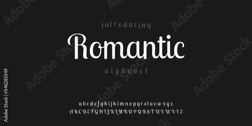 Romantic Modern Handwriting Font Alphabet. Abstract Fashion font alphabet. Minimal modern urban fonts for logo, brand etc. Typography typeface uppercase lowercase. vector illustration