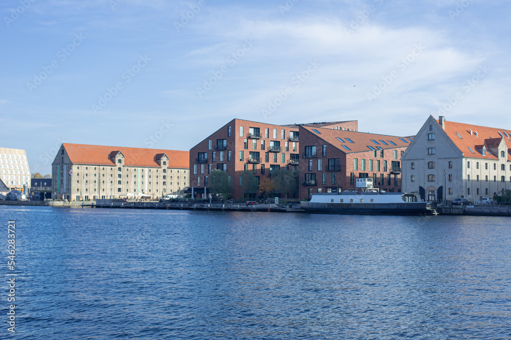 intricate brickwork of modern residential architecture Kroyers Plads in Copenhagen